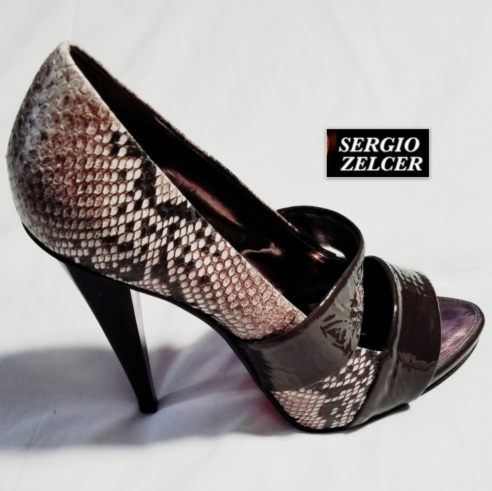 Sergio Zelcer Platform Patent Leather Stilettos